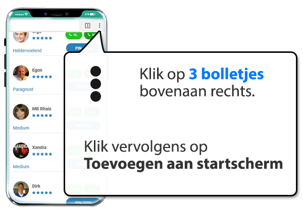 android: Paragnostamsterdam.nl instellen als app op Mobiel
